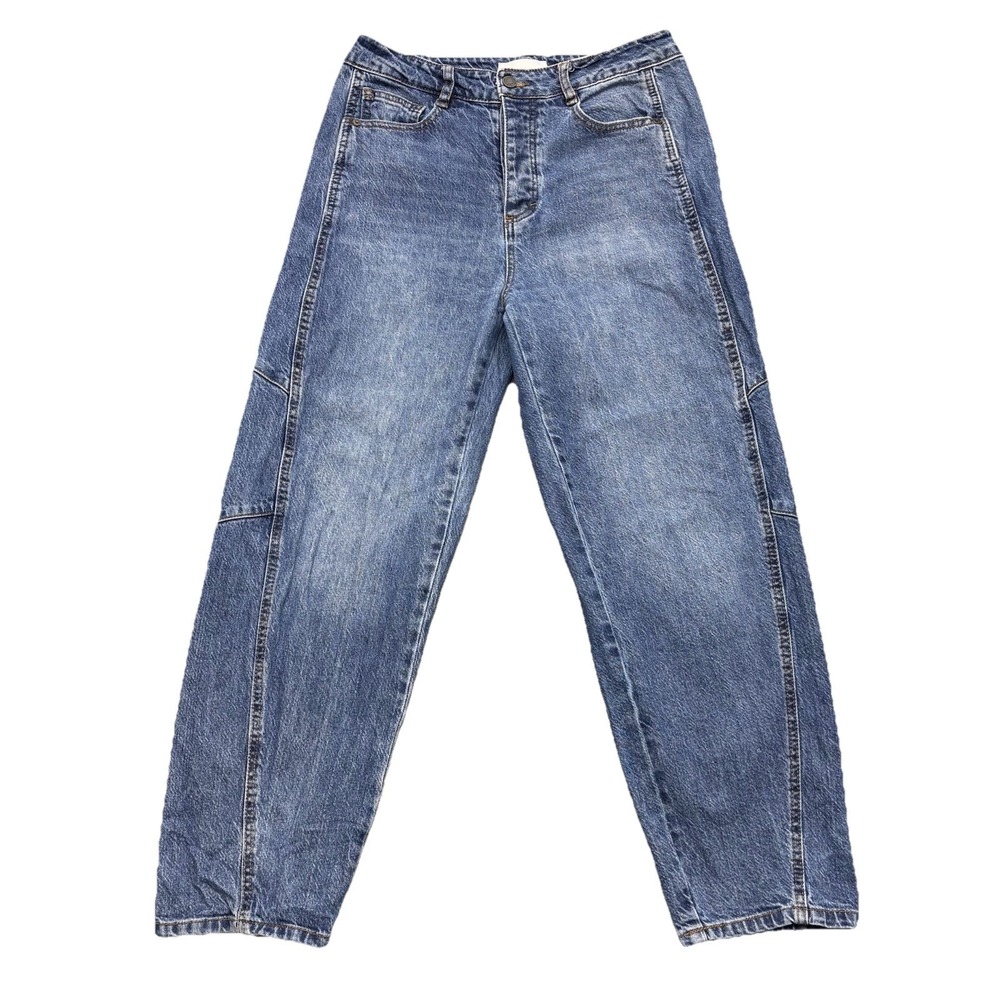 Habitual Brant High Waist Crop Barrel Jeans Blue Size 6/28 Boho Chic Minimalist